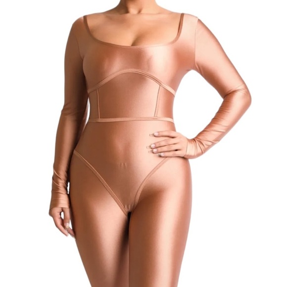 Women Binding Contrast Bodycon Sexy Cute Jumpsuit Catsuit Mocha
New - Picture 6 of 7